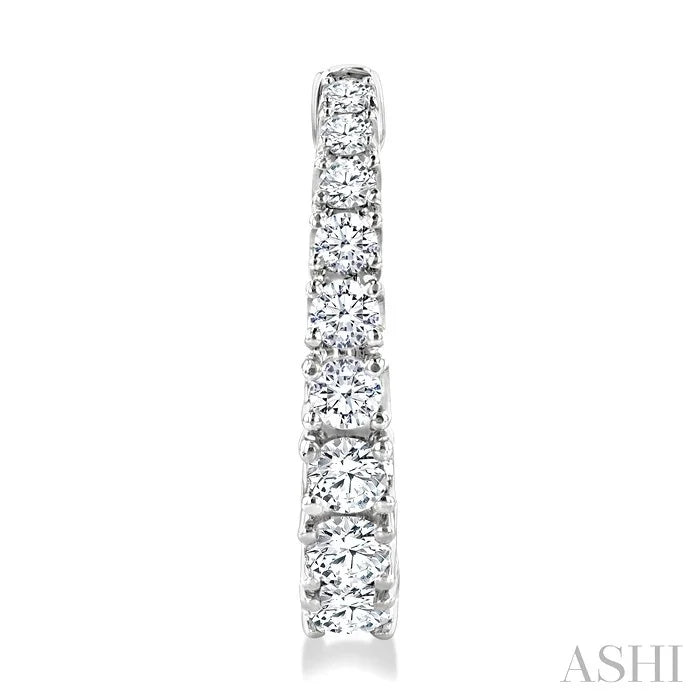 Graduated Diamond Fashion Hoop Earrings