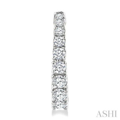 Graduated Diamond Fashion Hoop Earrings