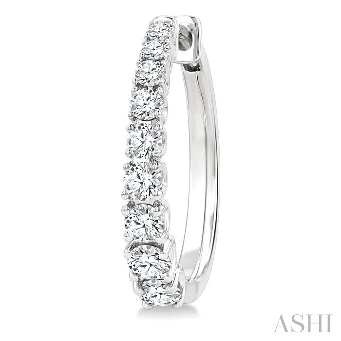 Graduated Diamond Fashion Hoop Earrings