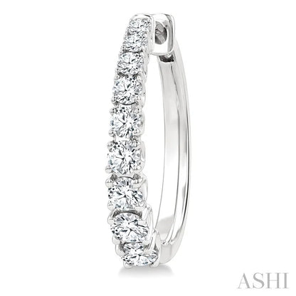 Graduated Diamond Fashion Hoop Earrings