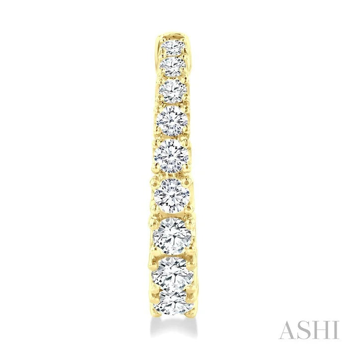 Graduated Diamond Fashion Hoop Earrings