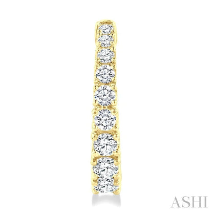 Graduated Diamond Fashion Hoop Earrings