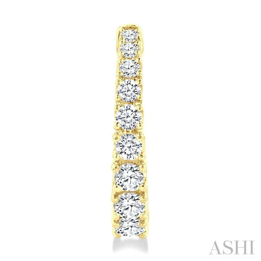 Graduated Diamond Fashion Hoop Earrings