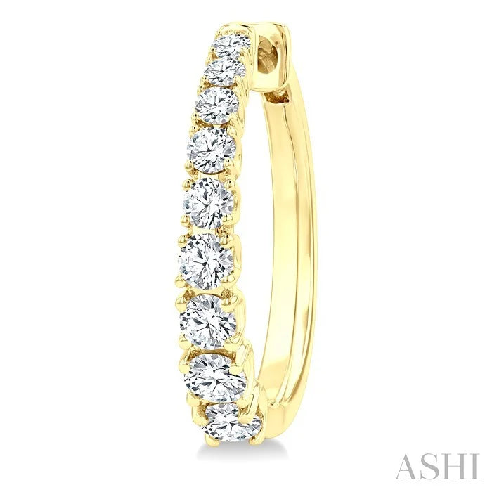 Graduated Diamond Fashion Hoop Earrings