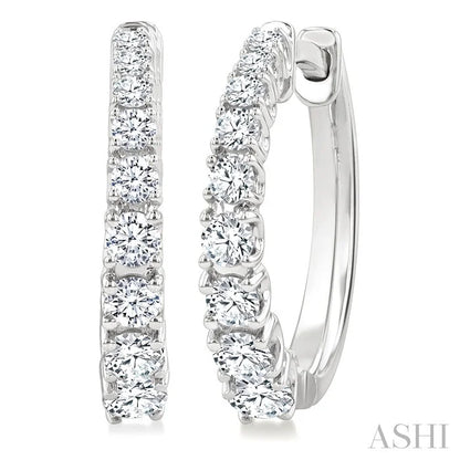 Graduated Diamond Fashion Hoop Earrings
