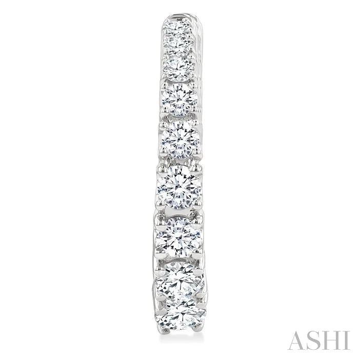 Graduated Diamond Fashion Hoop Earrings