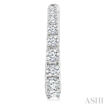 Graduated Diamond Fashion Hoop Earrings