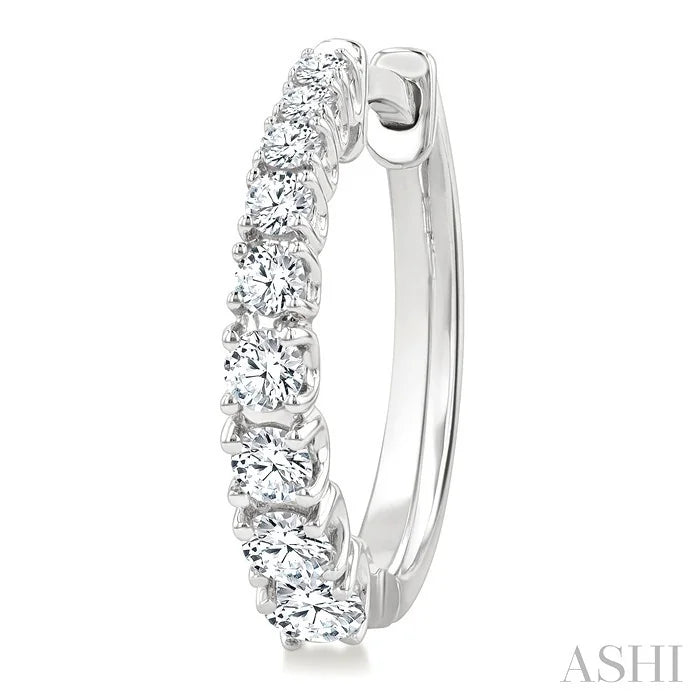 Graduated Diamond Fashion Hoop Earrings