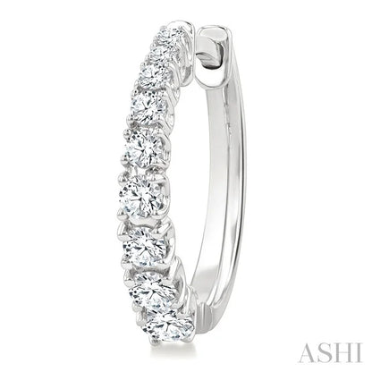 Graduated Diamond Fashion Hoop Earrings