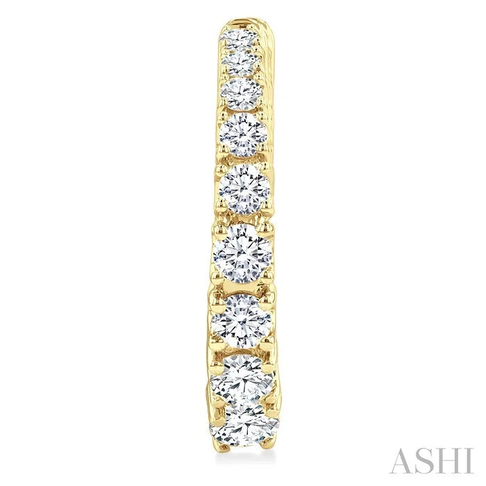Graduated Diamond Fashion Hoop Earrings