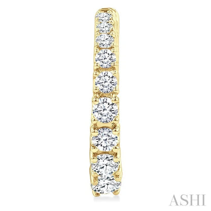Graduated Diamond Fashion Hoop Earrings