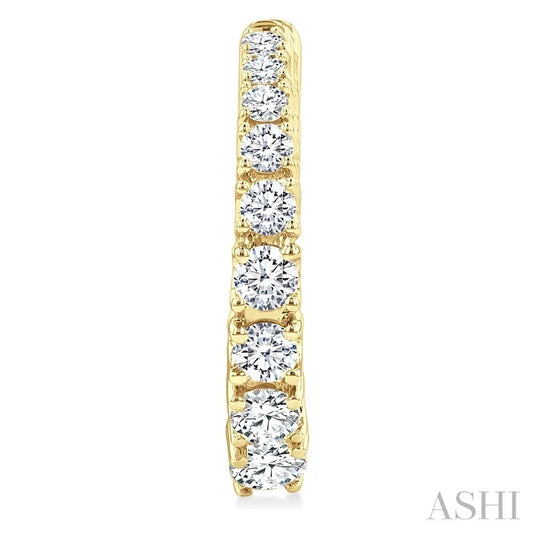 Graduated Diamond Fashion Hoop Earrings