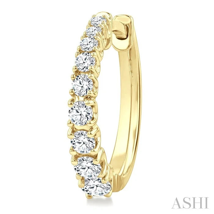 Graduated Diamond Fashion Hoop Earrings