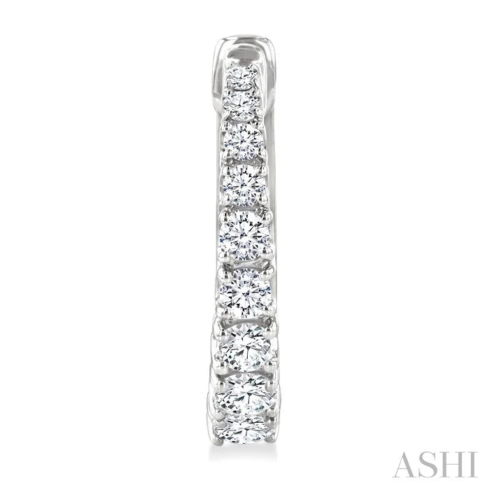 Graduated Diamond Fashion Hoop Earrings