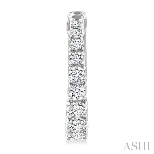 Graduated Diamond Fashion Hoop Earrings