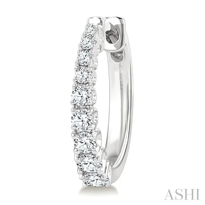 Graduated Diamond Fashion Hoop Earrings