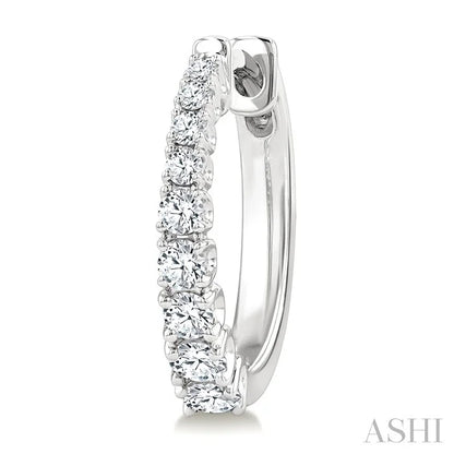Graduated Diamond Fashion Hoop Earrings