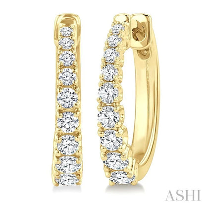 Graduated Diamond Fashion Hoop Earrings