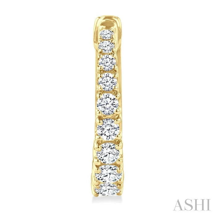 Graduated Diamond Fashion Hoop Earrings