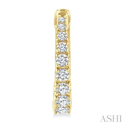 Graduated Diamond Fashion Hoop Earrings