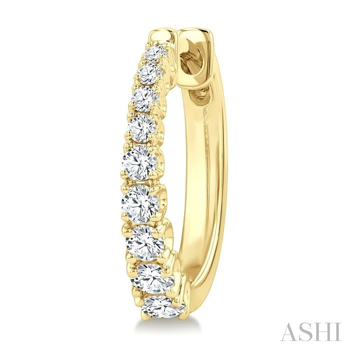 Graduated Diamond Fashion Hoop Earrings