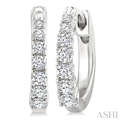 Graduated Petite Diamond Huggie Fashion Earrings