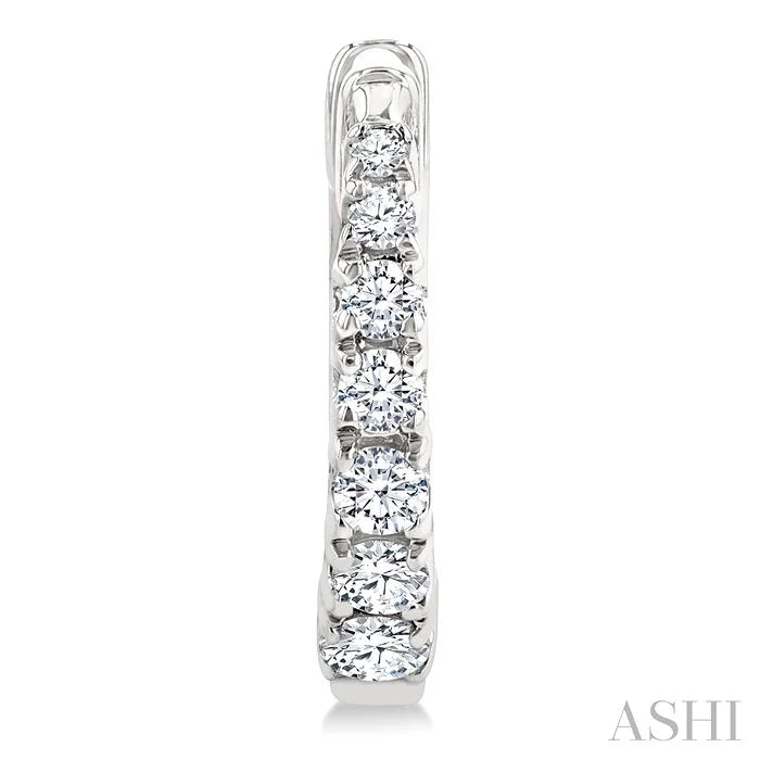 Graduated Petite Diamond Huggie Fashion Earrings