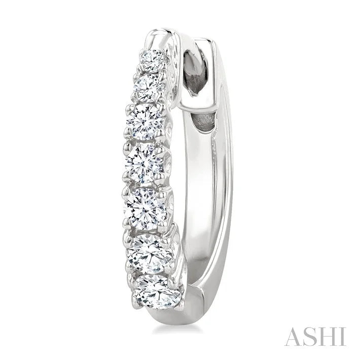 Graduated Petite Diamond Huggie Fashion Earrings