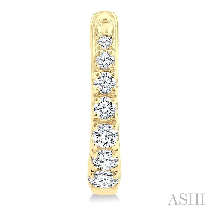 Graduated Petite Diamond Huggie Fashion Earrings