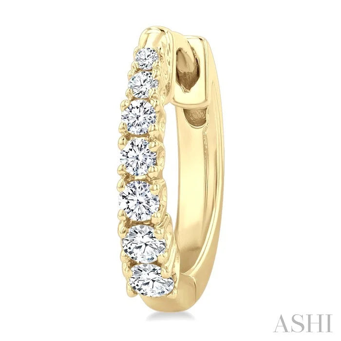 Graduated Petite Diamond Huggie Fashion Earrings