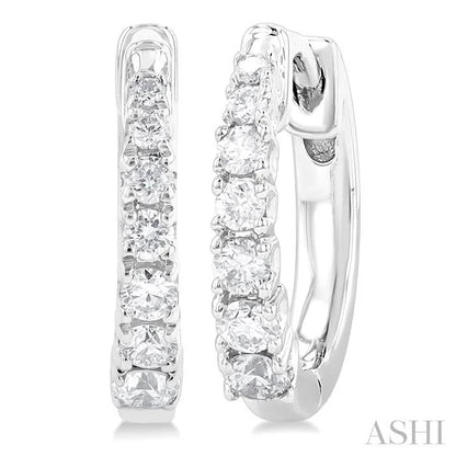 Graduated Petite Diamond Huggie Fashion Earrings