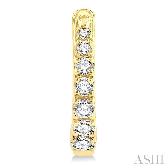 Graduated Petite Diamond Huggie Fashion Earrings
