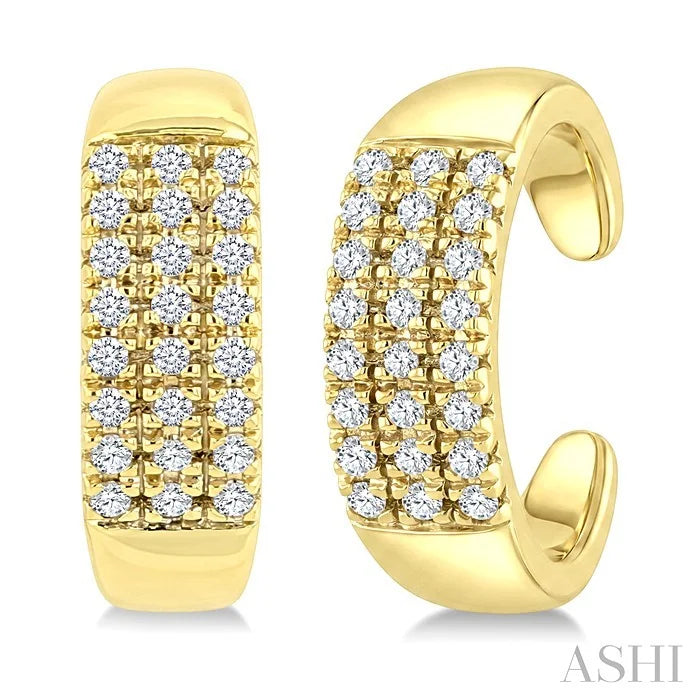Petite Diamond Fashion Huggie Cuff Earrings
