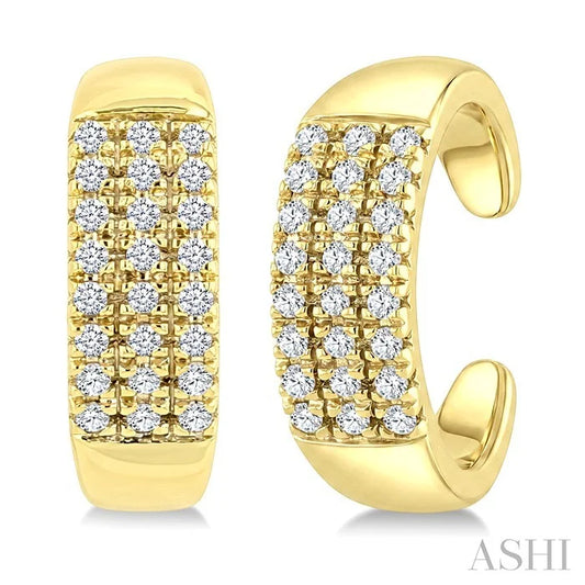 Petite Diamond Fashion Huggie Cuff Earrings