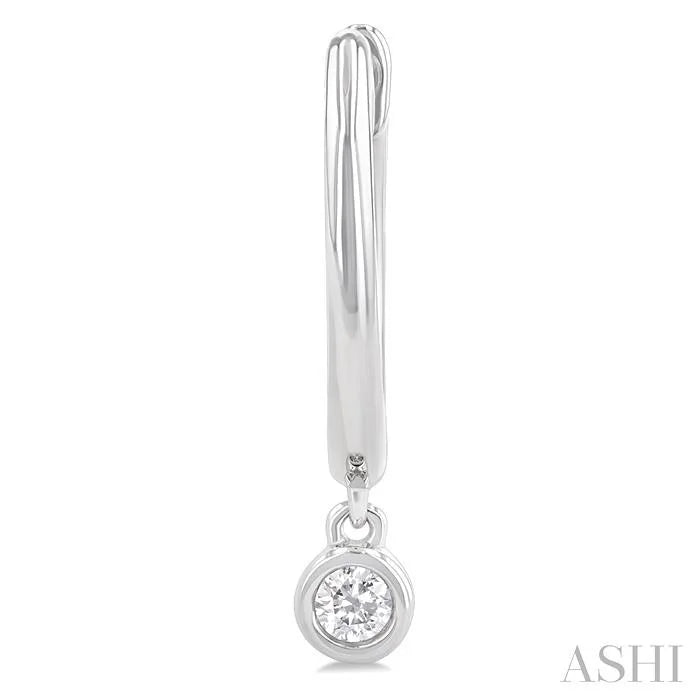 Bezel Set Petite Diamond Huggie Fashion Earrings