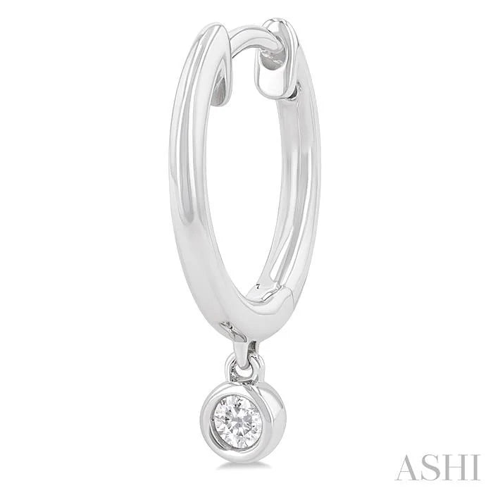 Bezel Set Petite Diamond Huggie Fashion Earrings