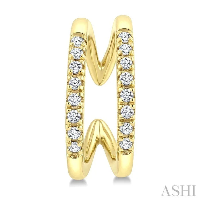Petite Diamond Fashion Huggie Cuff Earrings