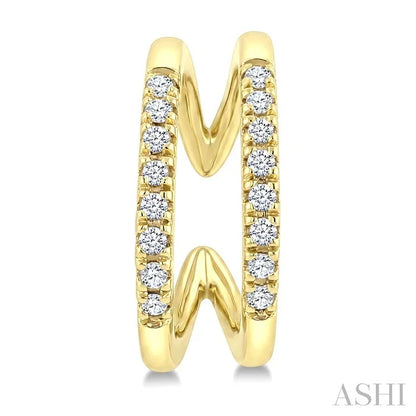 Petite Diamond Fashion Huggie Cuff Earrings