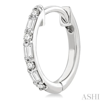 Baguette Petite Diamond Fashion Huggie Earrings