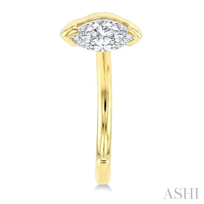 Marquise Shape Petite Diamond Huggie Earrings