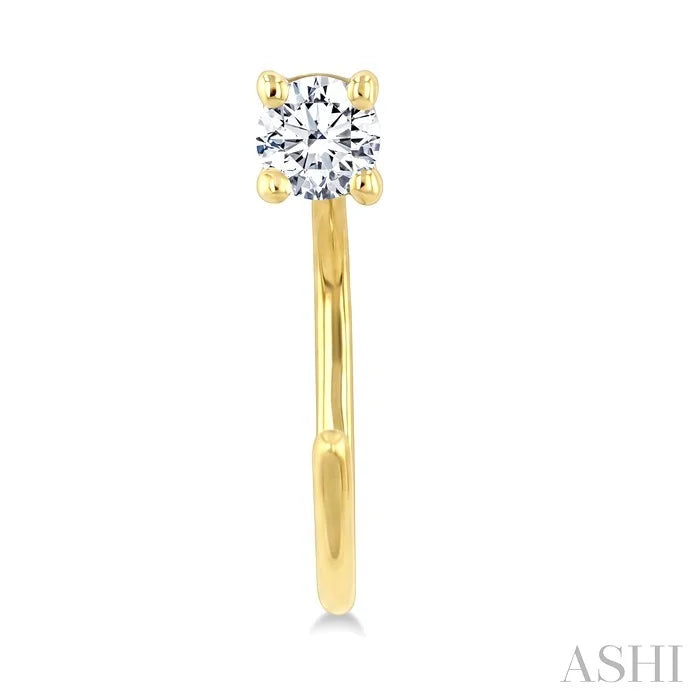 Round Shape Petite Diamond Huggie Earrings