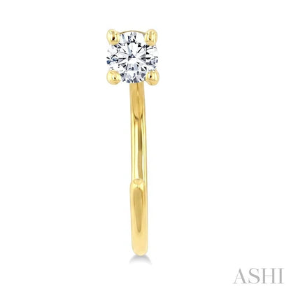 Round Shape Petite Diamond Huggie Earrings