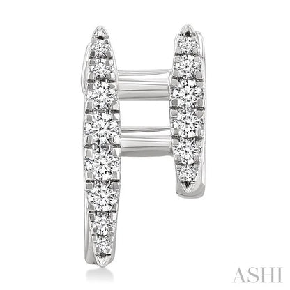 Double Row Petite Diamond Huggie Fashion Earrings