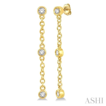 Diamond Station Long Chain Earrings