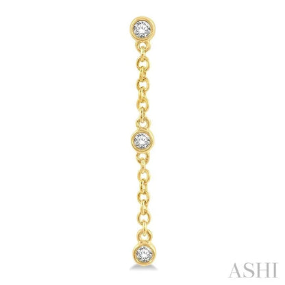 Diamond Station Long Chain Earrings