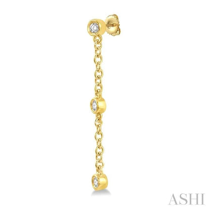 Diamond Station Long Chain Earrings