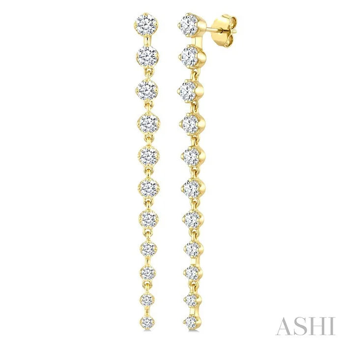 Graduated Diamond Fashion Long Earrings
