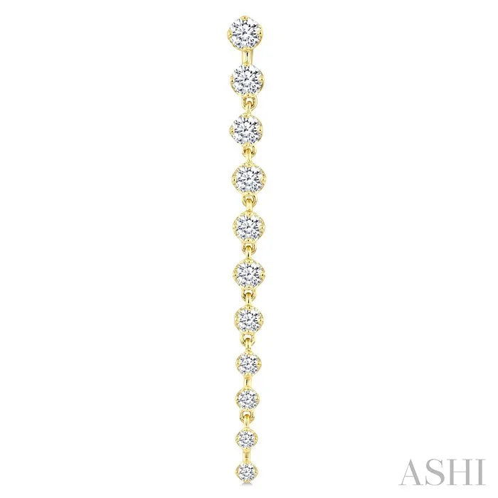 Graduated Diamond Fashion Long Earrings