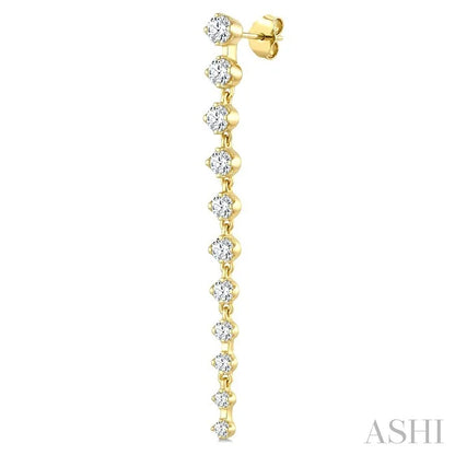 Graduated Diamond Fashion Long Earrings