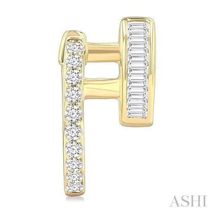 Double Row Petite Diamond Huggie Fashion Earrings